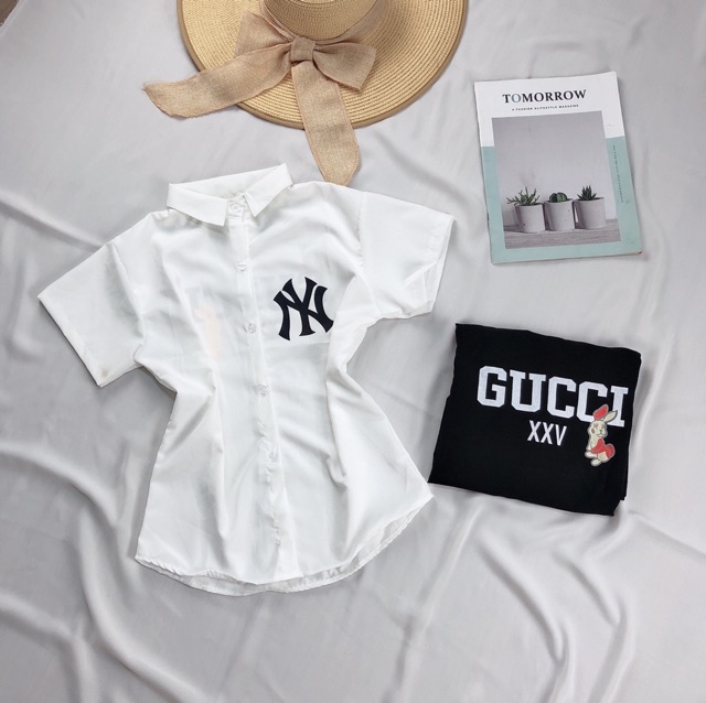 [HCM]Áo Sơ Mi Ngắn In Logo Đẹp Xinh ☘️☘️