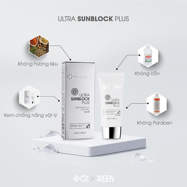 Kem chống nắng GoGreen ULTRA SUNBLOCK PLUS SPF50+