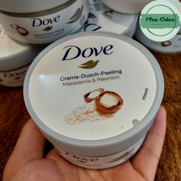 Kem Dove giúp tẩy tế bào chết chăm sóc da chiết xuất hạt macca và sữa gạo 225ml 🌹 Tẩy tế bào chết body Dove