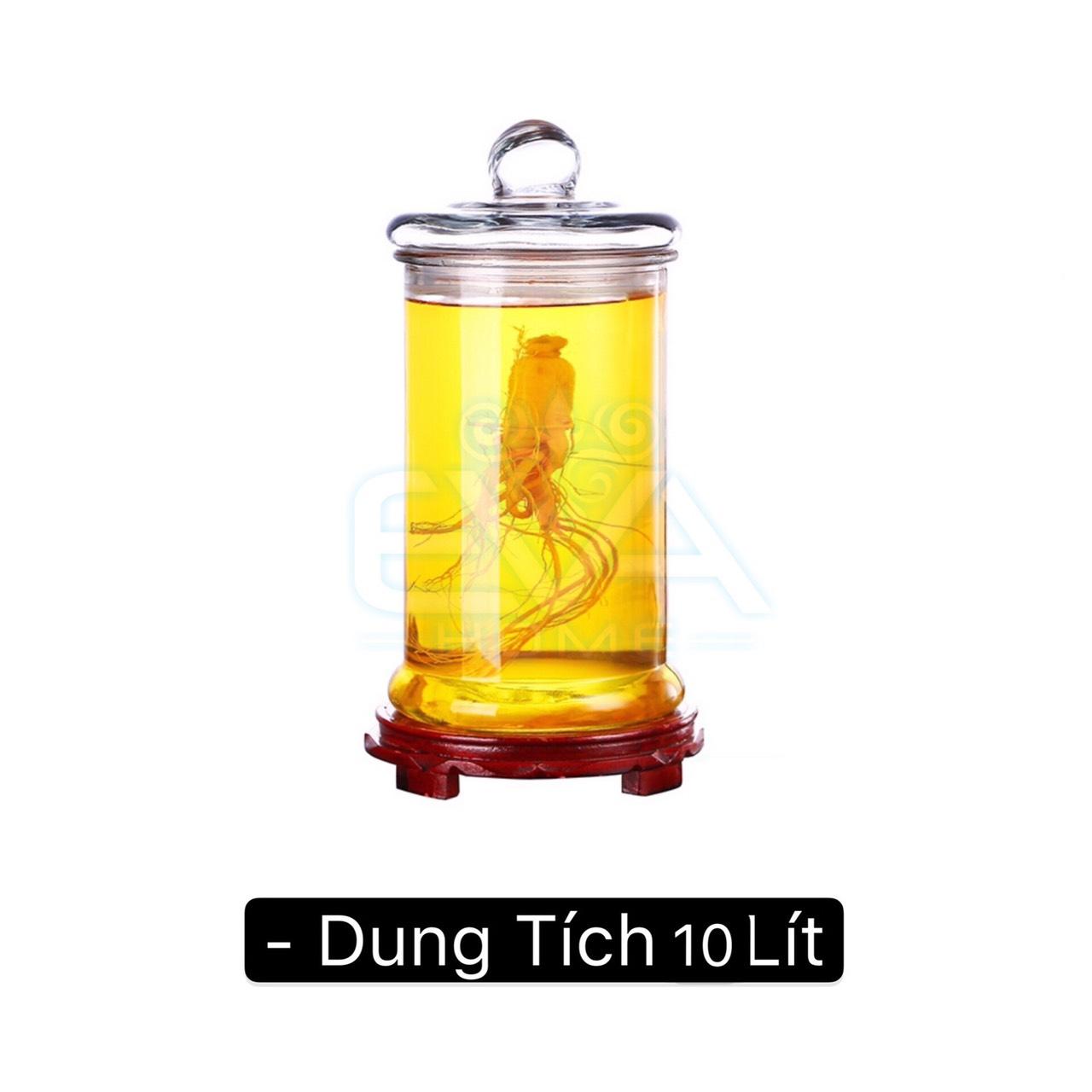 [HCM]Bình Ngâm Thủy Tinh 10 Lít Dáng Trụ Thân Trơn – TT10L