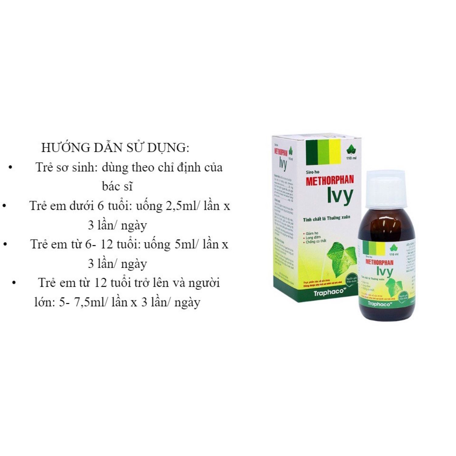 Siro ho METHORPHAN Traphaco chai 100ml