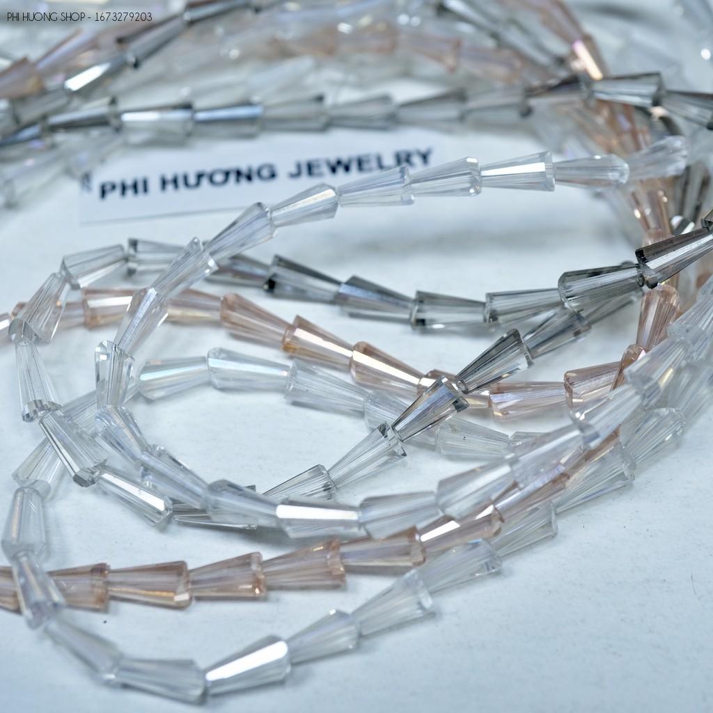 Pack of 1 String ~ 65 Crystal Tower Bell Beads 4X8Mm