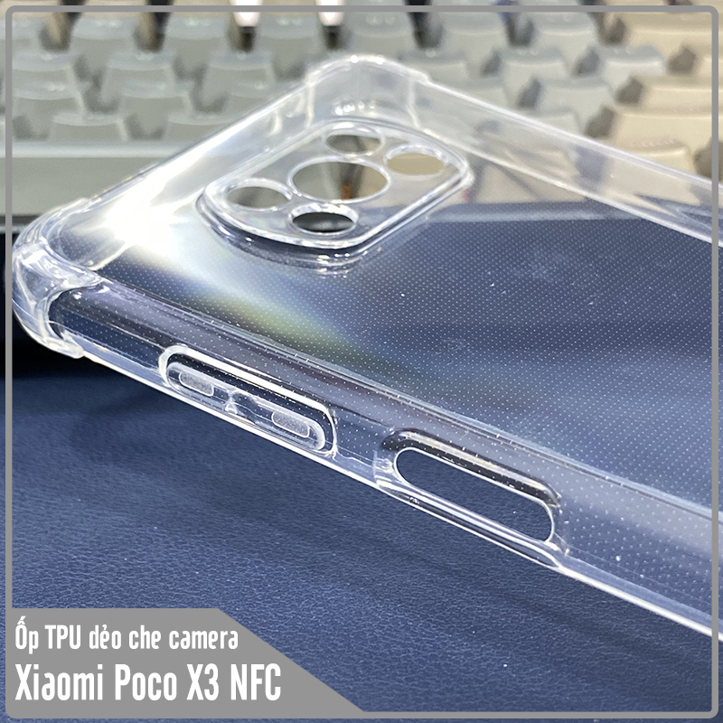 Ốp lưng cho Xiaomi Poco X3 NFC X3 và Poco X3 Pro nhựa dẻo TPU trong che camera