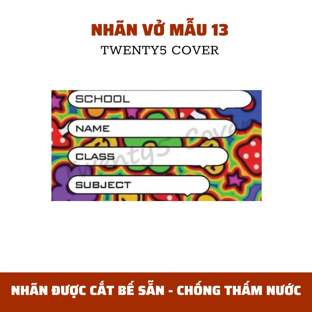 SET NHÃN VỞ THEO MẪU 10 - 19