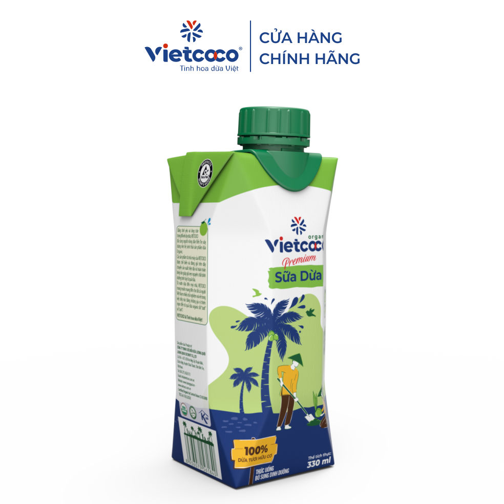 Sữa dừa Organic UHT Vietcoco - hộp 330ml