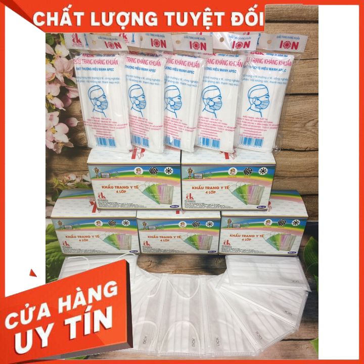 Khẩu trang y tế euro trắng 4 lớp
