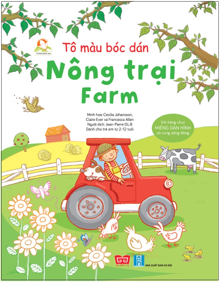 Fahasa - tô màu bóc dán - nông trại - farm