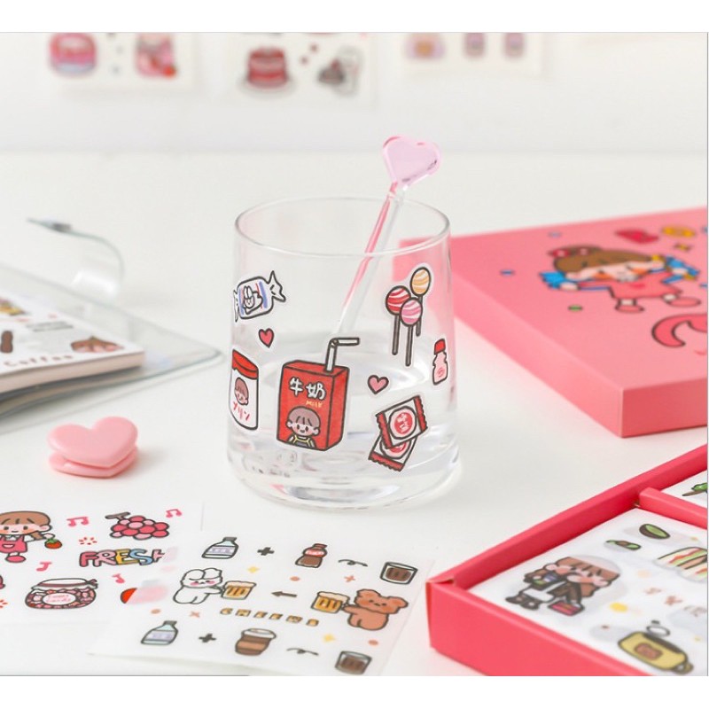[ATKSHOP] Combo 100 sticker Washi cô gái