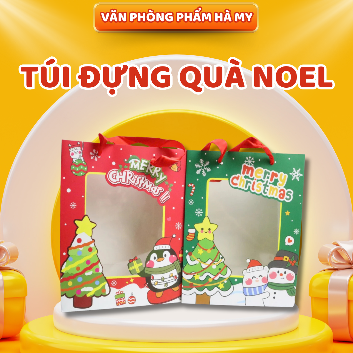 Combo 3 Túi Noel Giấy Đựng Quà Tặng Sang Trọng Giáng Sinh Noel Dễ Thương