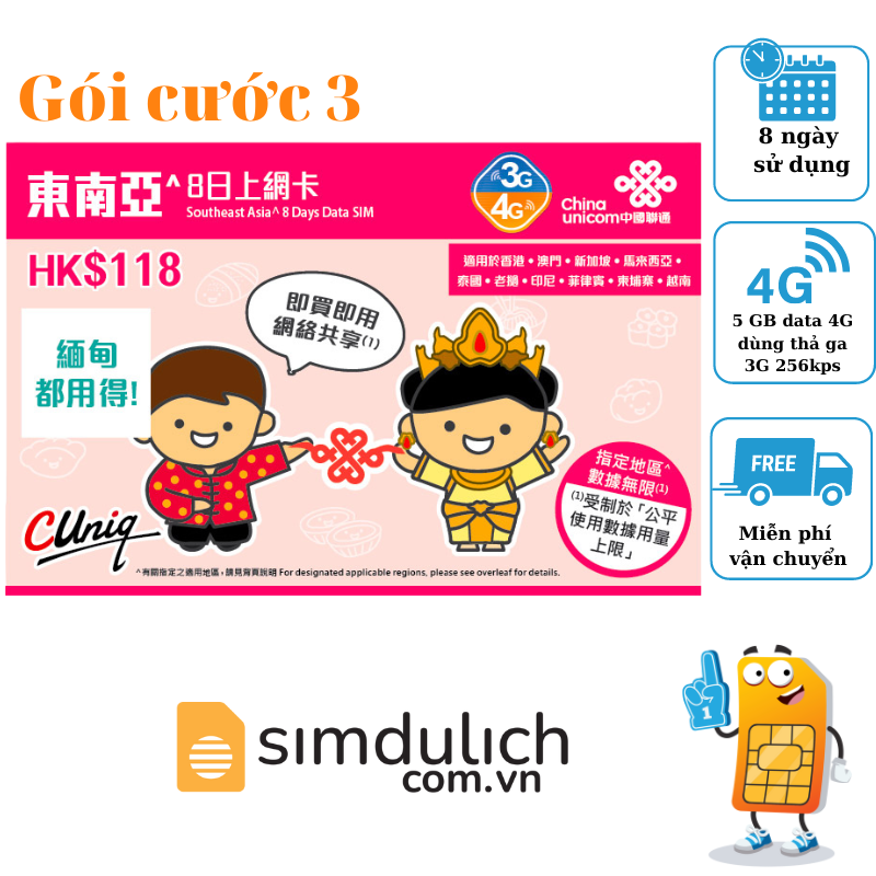 Sim 3G/4G Du Lịch Indonesia [SIMDULICH.COM.VN] Sim Data Du Lịch Quốc Tế 5-10 Ngày Tốc Độ Cao