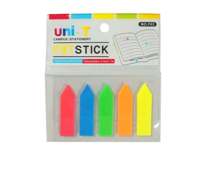 Giấy note 5 màu nhựa Uni-T