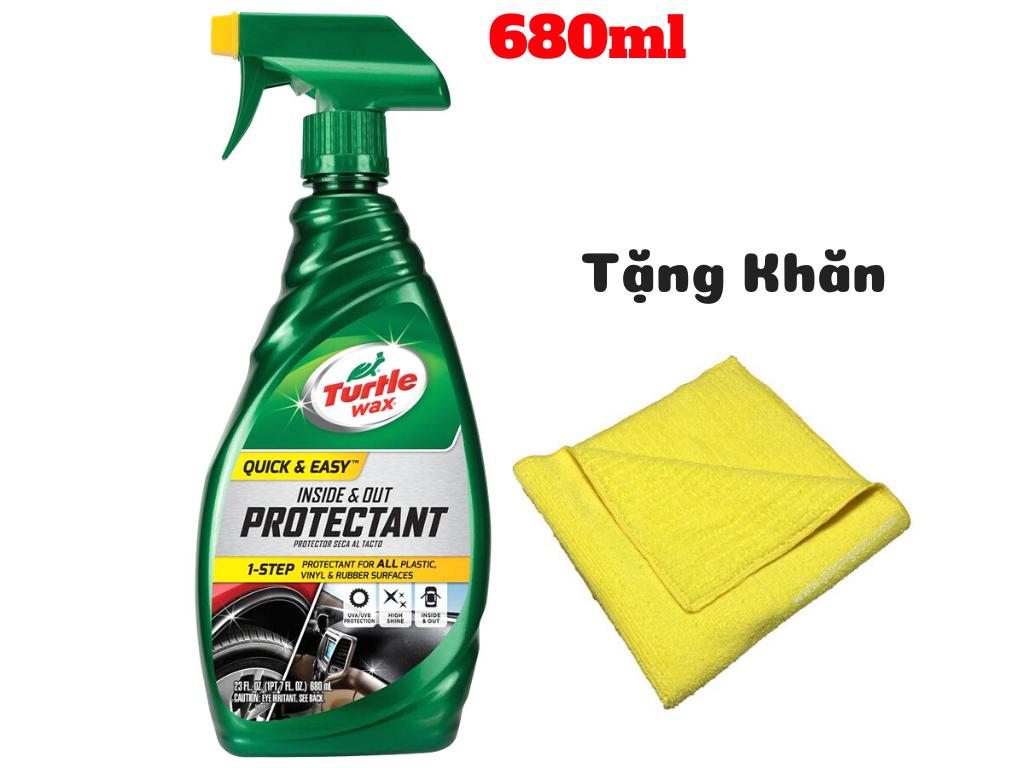 [HCM]Dung Dịch Xịt Sạch Bóng Nhựa Nhám Vỏ Cao Su Turtle Wax Protectant Tặng Khăn 680ml Sản Phẩm Chất Lượng Gian Hàng Uy Tín Giá Cả Cực Tốt Mua Ngay.
