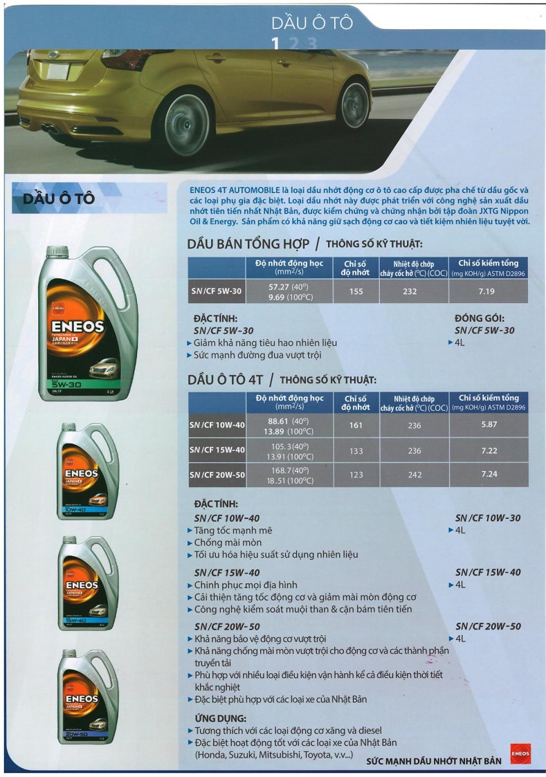 Nhớt Eneos Automobike 20W50 SN/CF