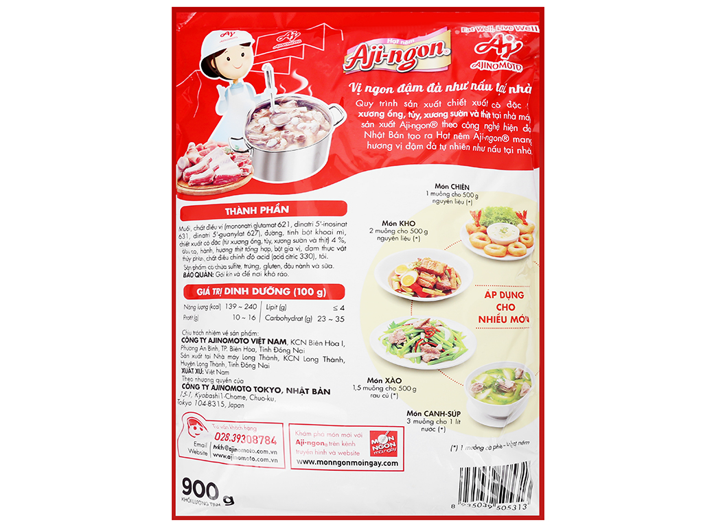 Hạt Nêm Vị Heo Aji-Ngon Gói 900gr