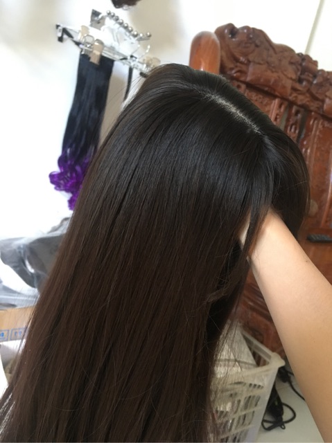 Tóc nguyên đầu xoăn đuôi