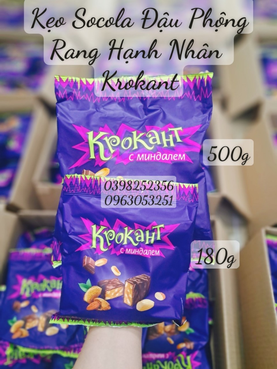 Kẹo tím Nga Kpokaht socola hạnh nhân 180g
