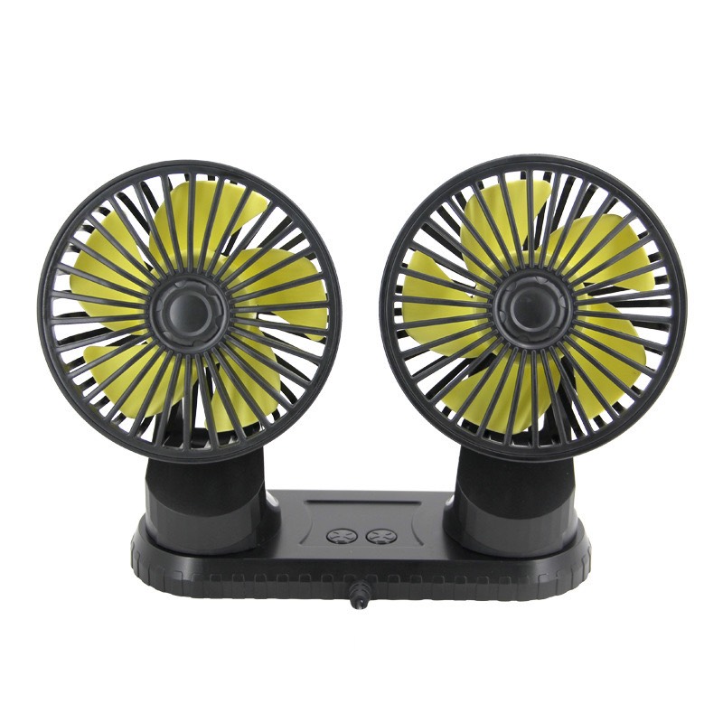 Quạt 12V cho ô Tô/Quạt máy đôi mini 12v điều chỉnh 360 độ - kèm vidieo thực tế