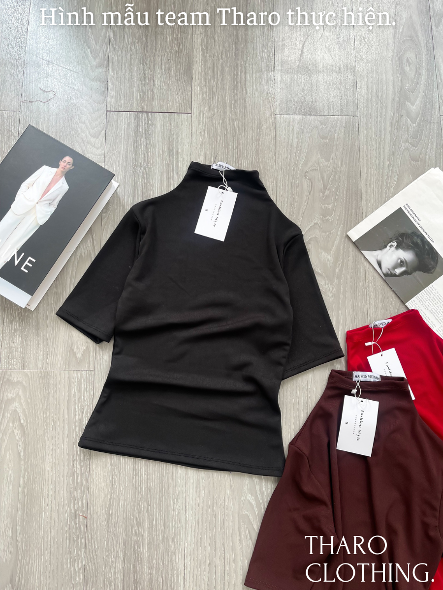 Áo Thun Nữ Cổ Lọ Tay Lỡ - Tharo Clothing [AO00177]