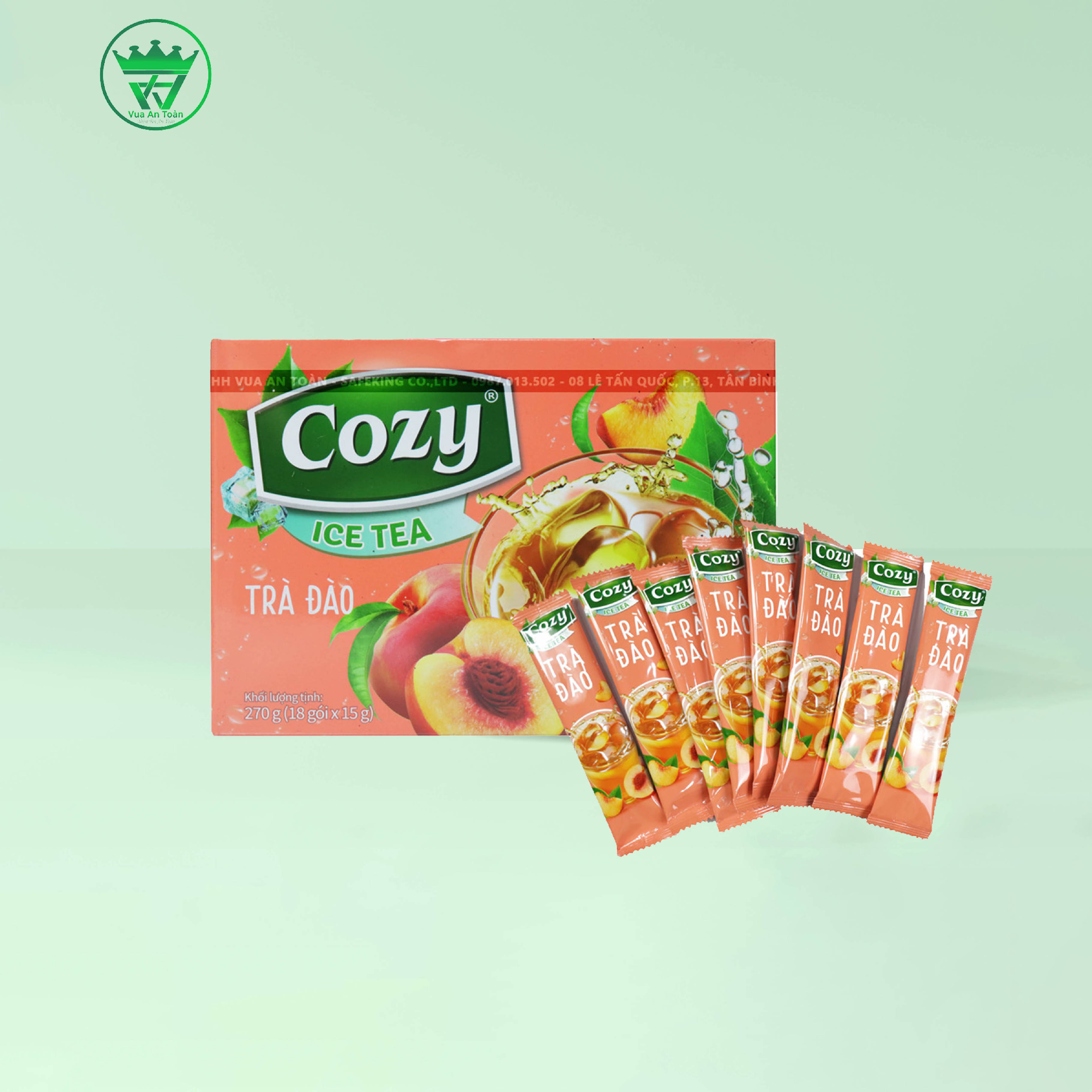 Trà Đào hoà tan Cozy Ice Tea -240g (16 gói x 15gam)
