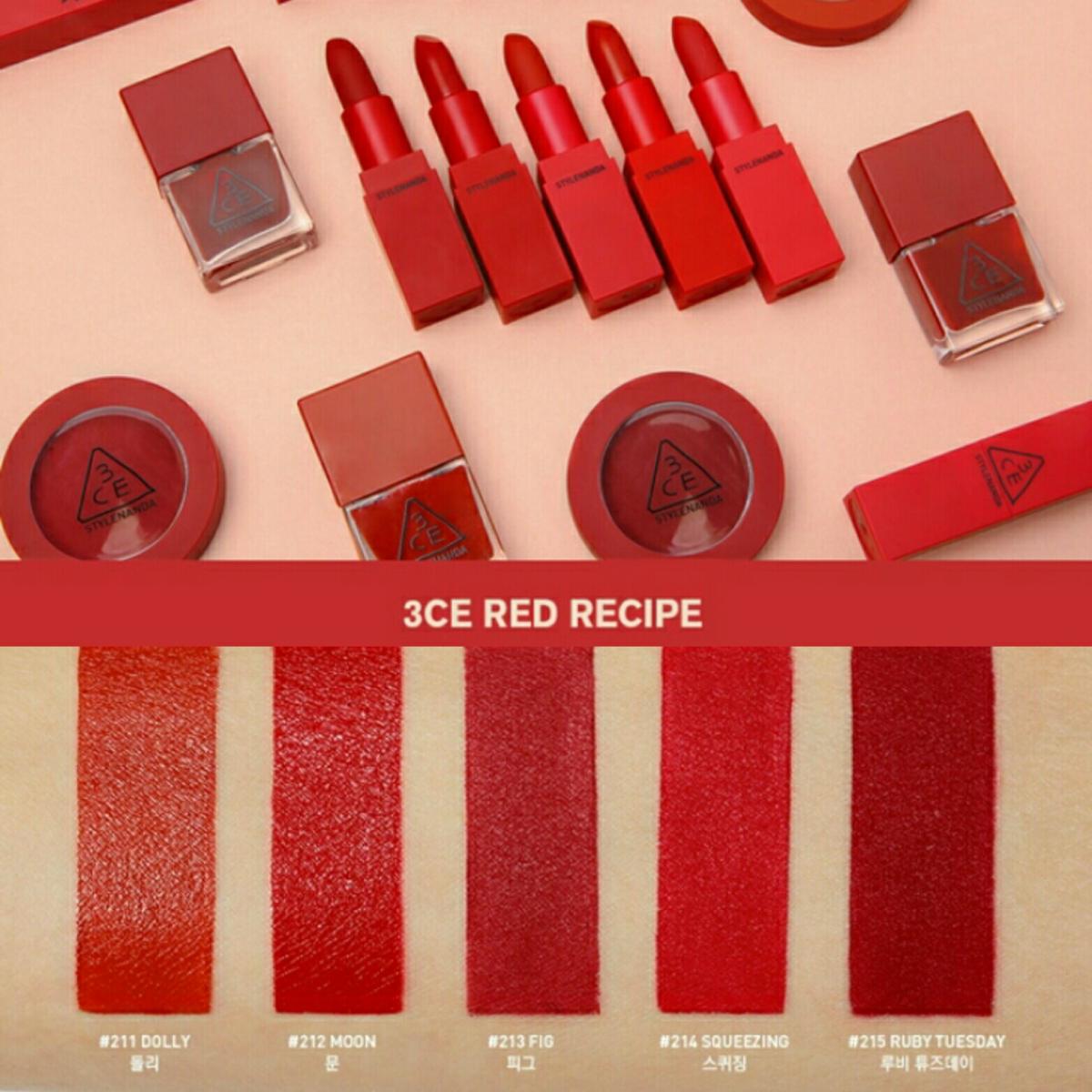 Son 3CE red recipe 212 đỏ thuần