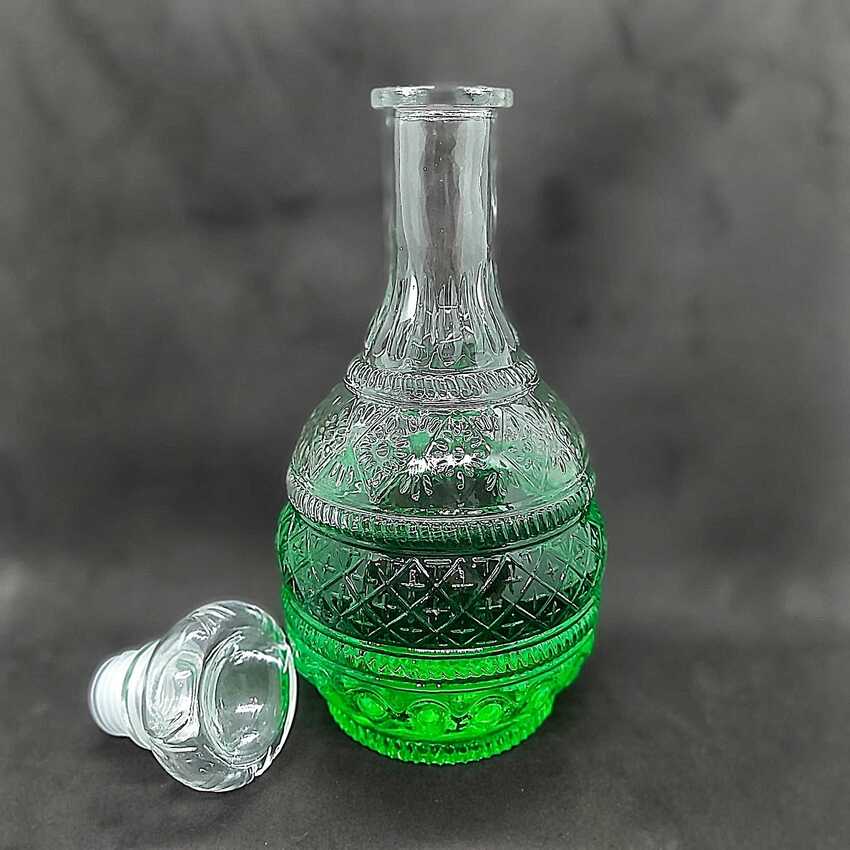 Bình Đựng Ruou thủy tinh 1000ml mẫu giọt nước hoa văn tháp phật nổi – Vỏ Chai Rượu Đẹp - Chai Đựng Rượu 1 Lít (A8)