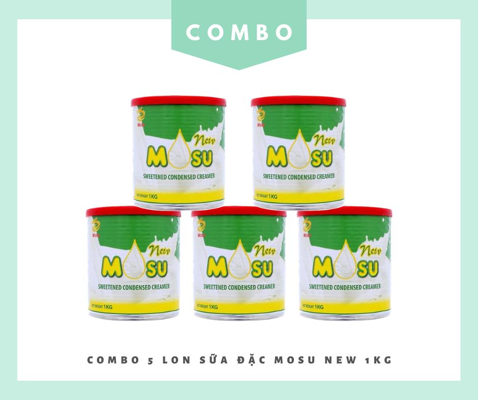 [HCM]Combo 5 Lon Sữa đặc MOSU New 1KG