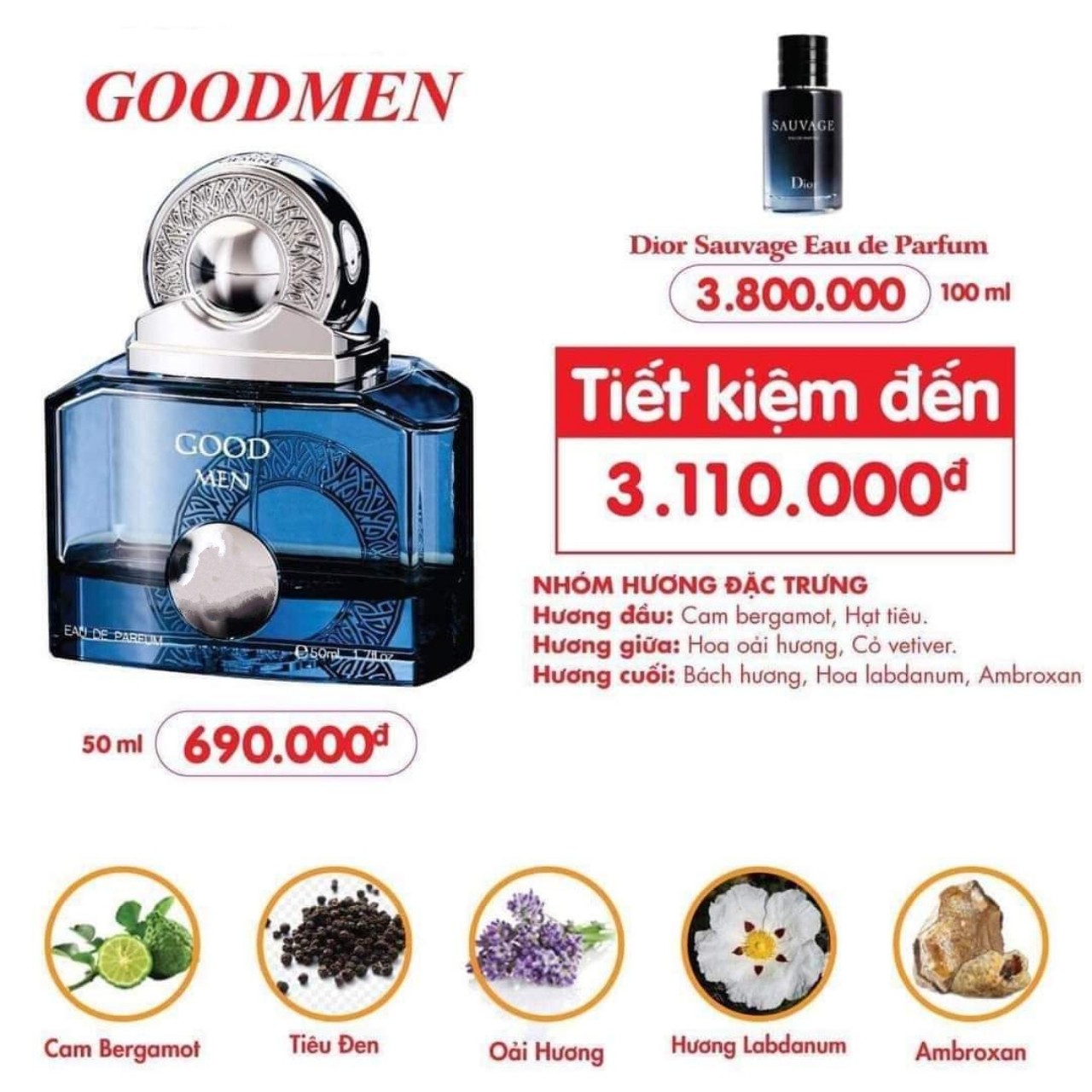 Nước Hoa Good Charme Good Men Xanh 50ml
