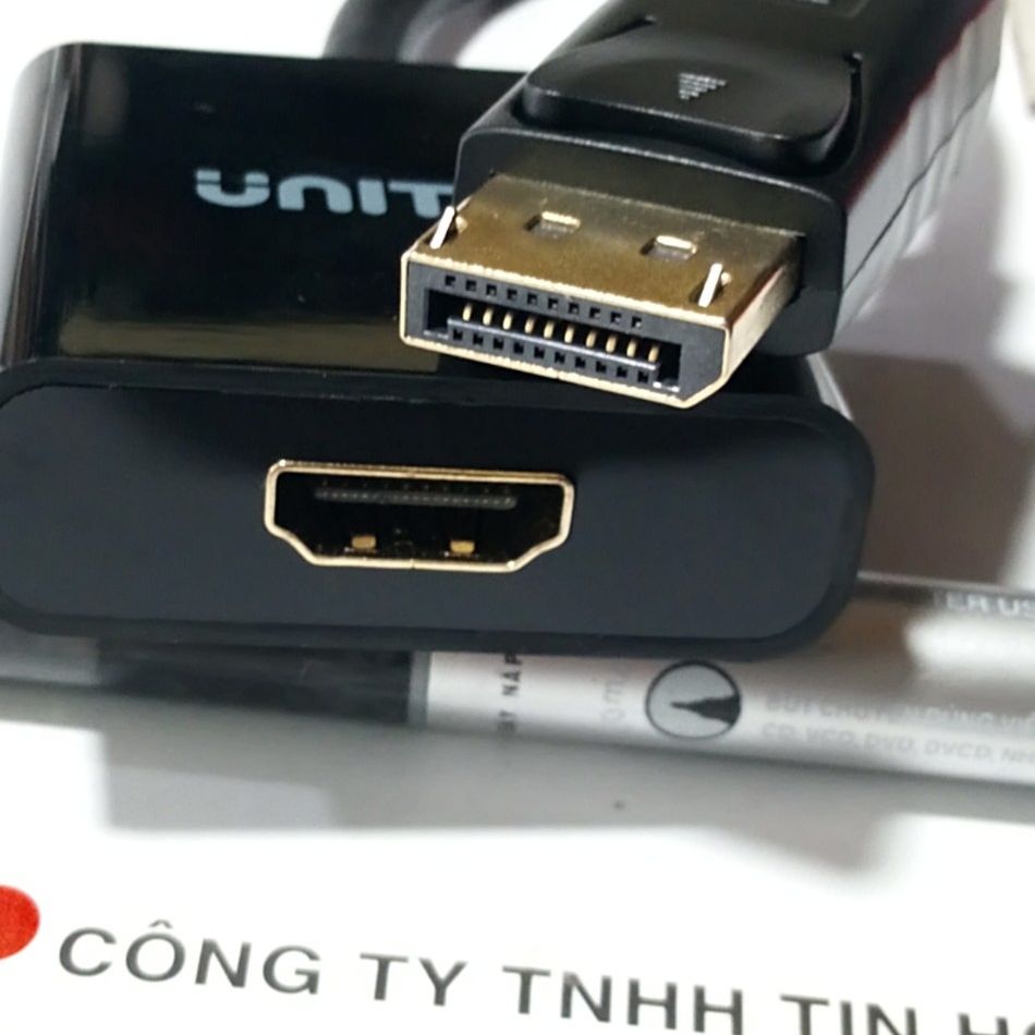 Cáp DisplayPort ra HDMI (DP to HDMI) / Cáp dài 20Cm (Hiệu: Unitek)