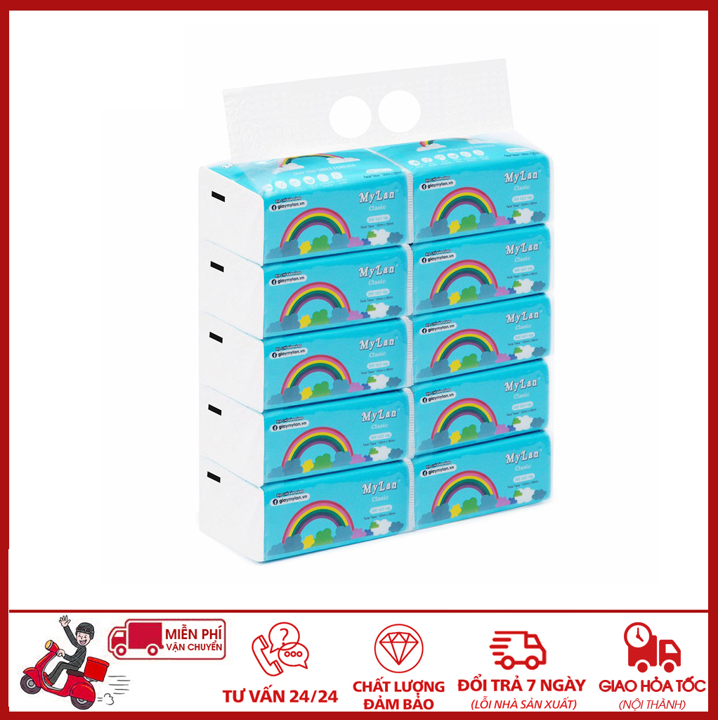 ⛔giadunghoalong⛔ bịch 10 gói giấy ăn cầu vồng my lan