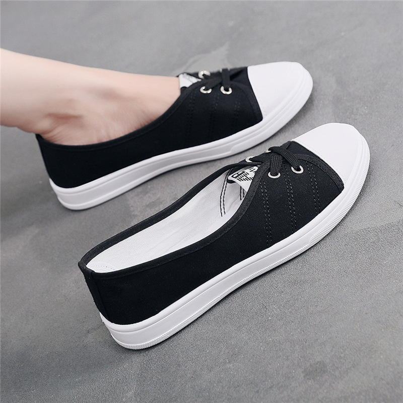 Giày lười vải cotton đế cao su 2p