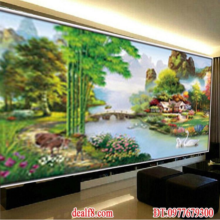 [HCM]Tranh Đính Đá Phong cảnh - Kt : 80*50 Cm