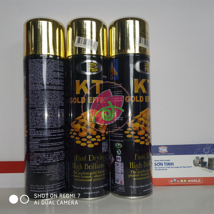 Sơn xịt mạ vàng 18k KT Bosny  Gold No.182