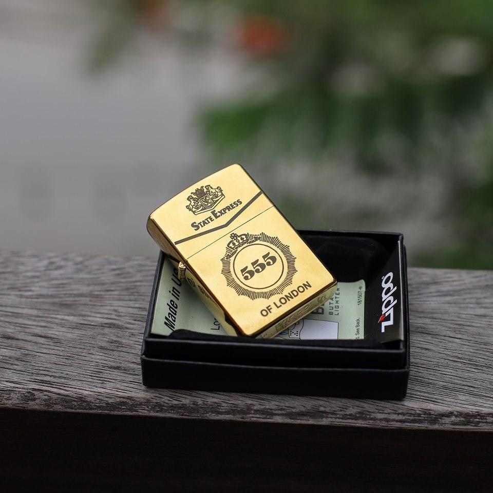 [HCM]Bật Lửa Zippo USA Khắc Logo 5555 - Tặng Xăng Đá