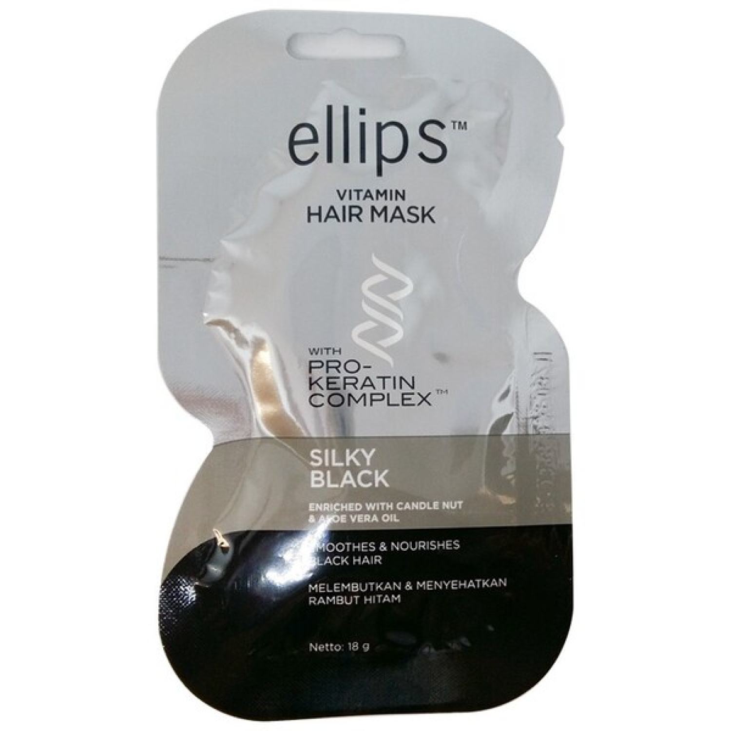 Ellips ủ tóc ellips đen mượt gói 18 ghộp 12 gói