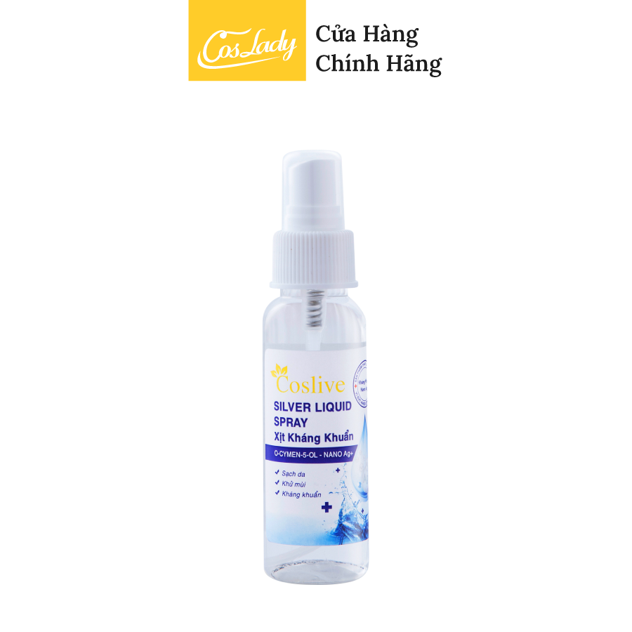 [HCM]XỊT KHÁNG KHUẨN NANO BẠC COSLIVE 120ML
