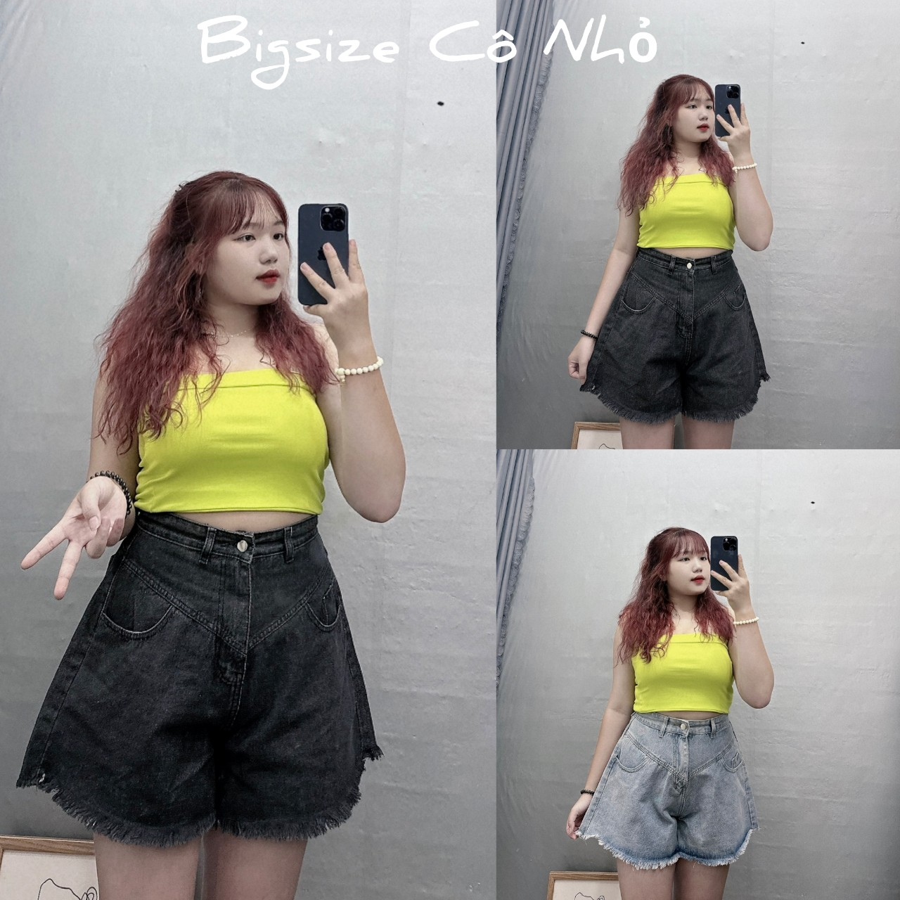 Quần Đùi Bò Cạp Cao Big Size Nữ,Quần Short Jean Bigsize Lưng Cao Dáng Xòe Chữ A Che Bụng Mã J5