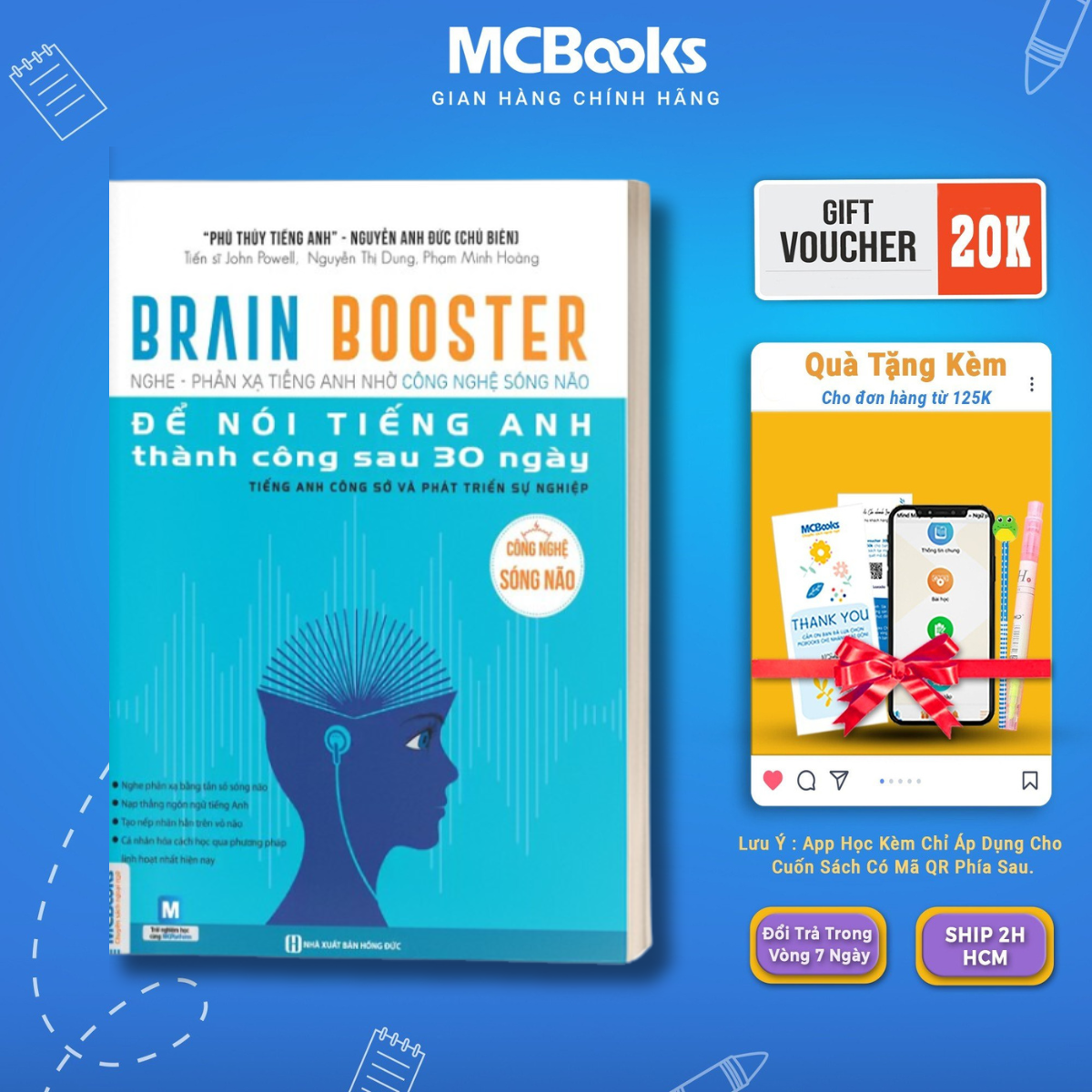 Sách - brain booster nghe phản xạ tiếng anh nhờ công nghệ sóng não - tiếng anh phát triển sự nghiệp - mcbooks