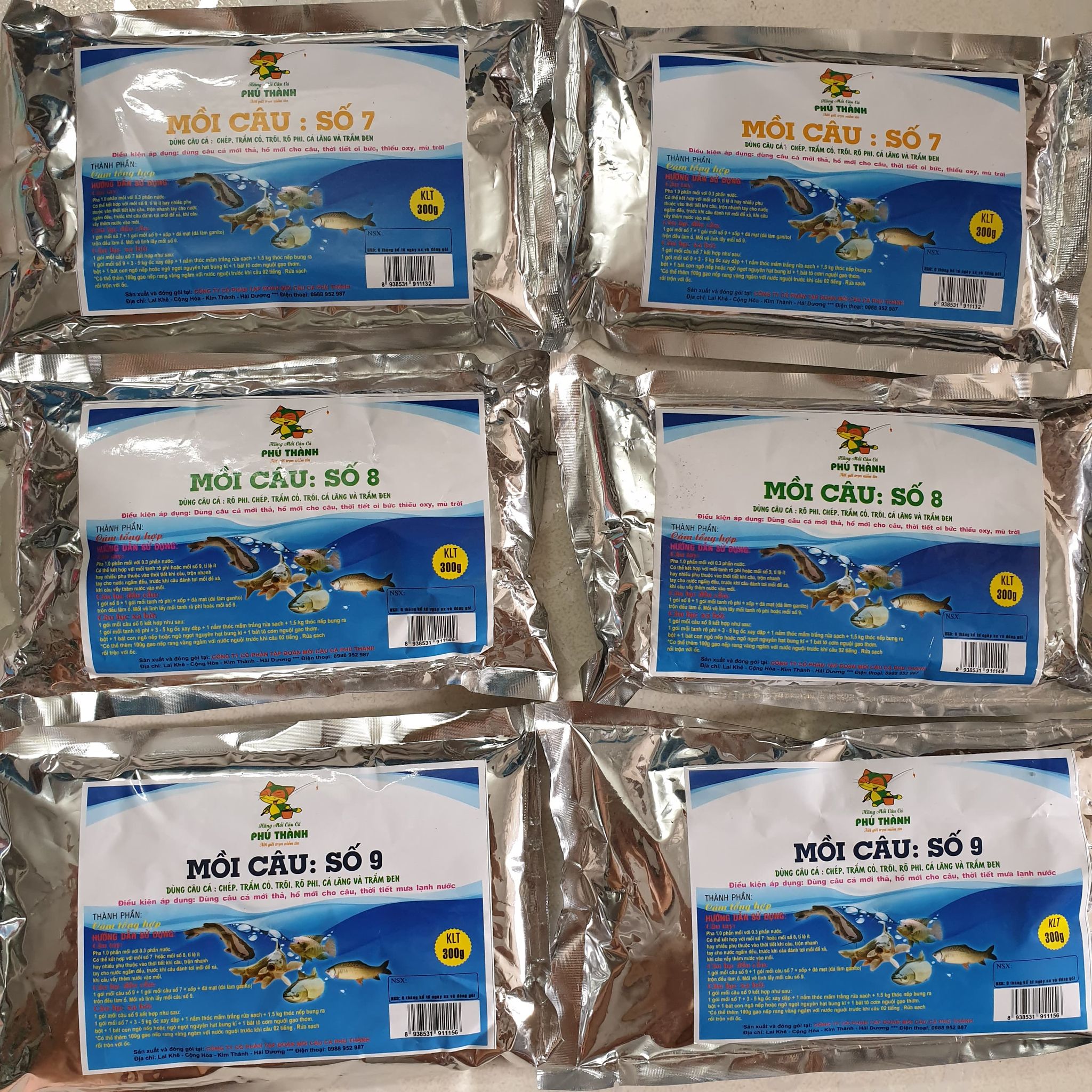 Mồi câu Phú Thành / số 7 / số 8 / số 9 mồi câu cá đồ câu cá lóc