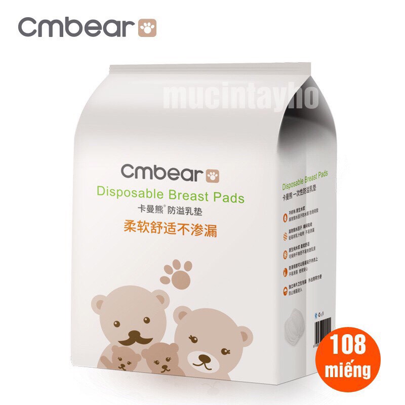Miếng Lót Thấm Sữa CMBear Bịch 108 miếng