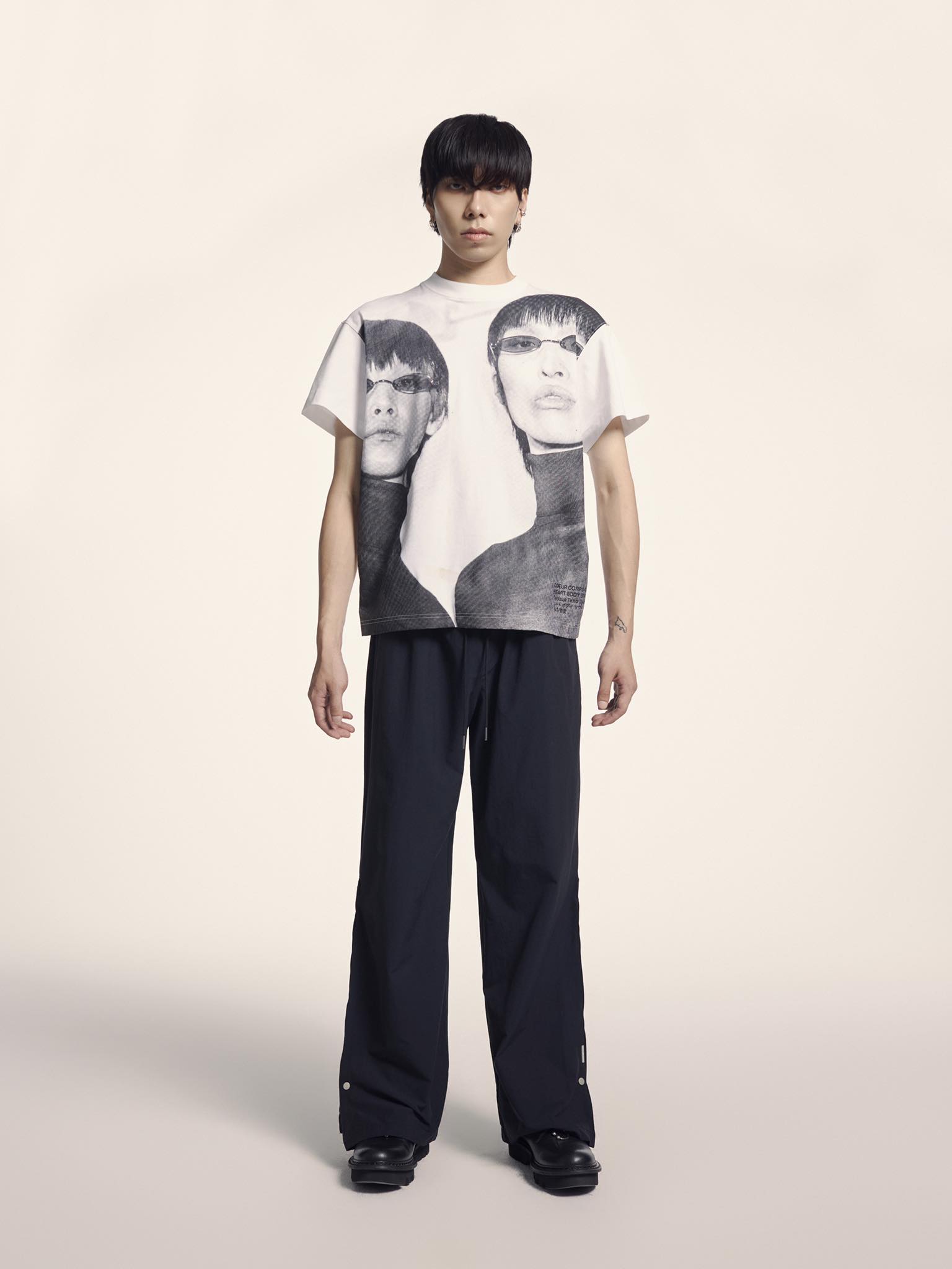 Áo thun hình HBS DOUBLE TROUBLE T-SHIRT - WHITE