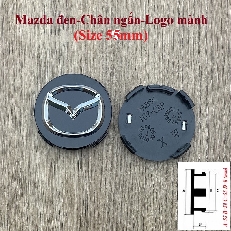Nắp chụp mâm MAZDA (Chụp Lazang) Size 57mm