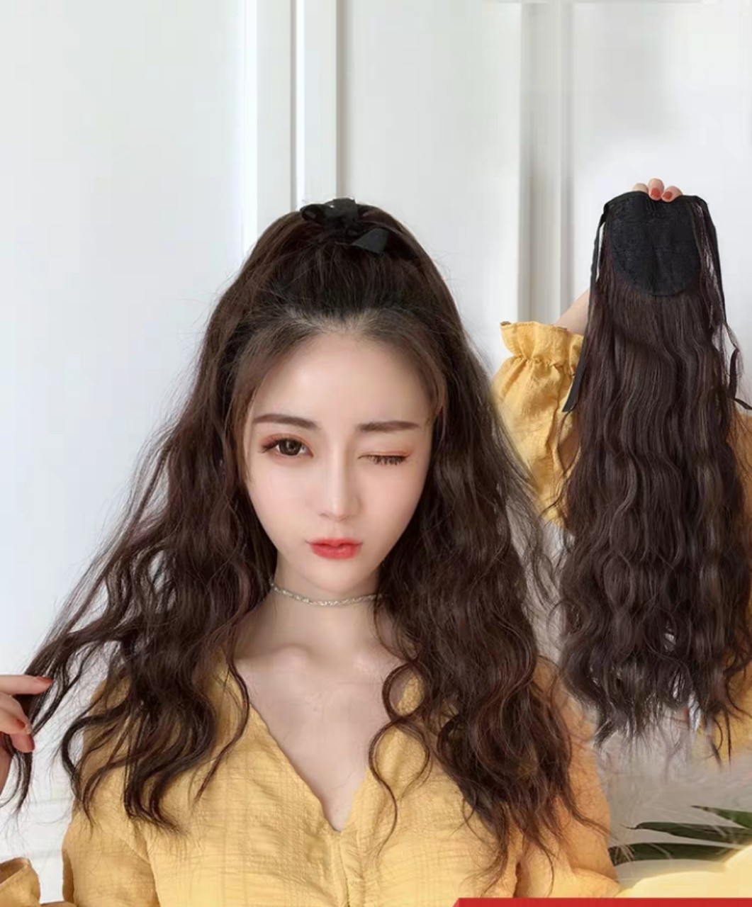 [ hàng loại 1, bao đẹp ] tóc giả nữ cột xù mì, tóc giả buộc xoăn sóng, tóc đuôi ngựa