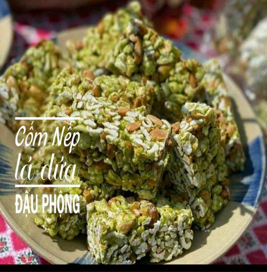 CỐM NẾP ĐẬU PHỘNG LÁ DỨA CỐT DỪA 500gr