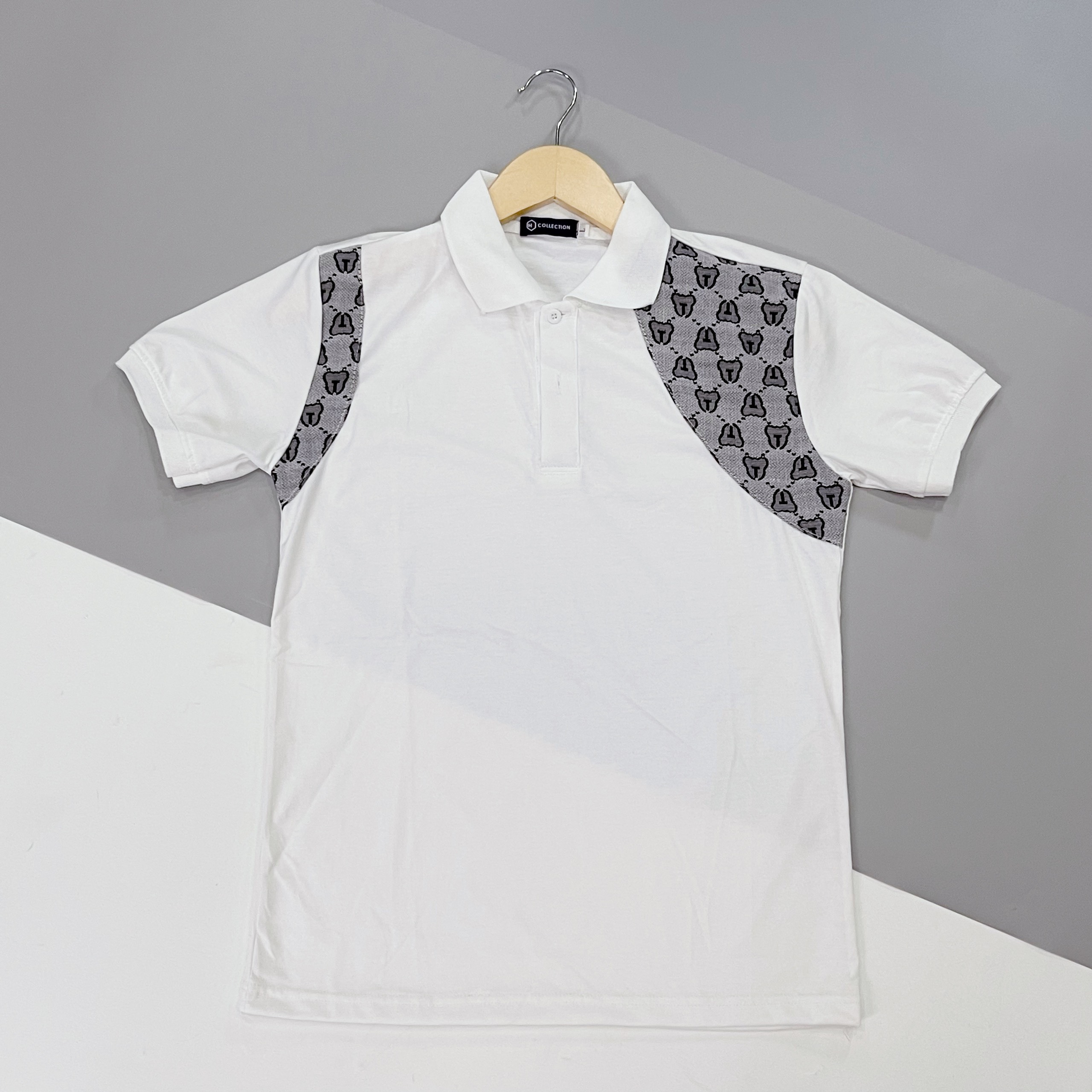 Áo thun polo nam cổ bẻ tay ngắn phối viền sang trọng chất vải cotton 2 màu đen trắng giá rẻ