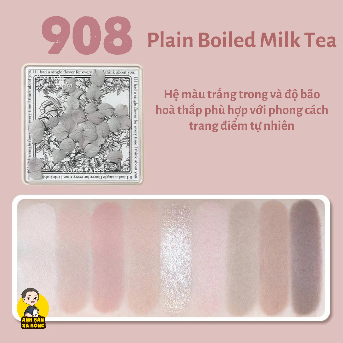 Bảng phấn mắt 9 ô màu nhũ lì hoa cẩm tú cầu gogo tales 9-color secret garden eyeshadow palette gt289