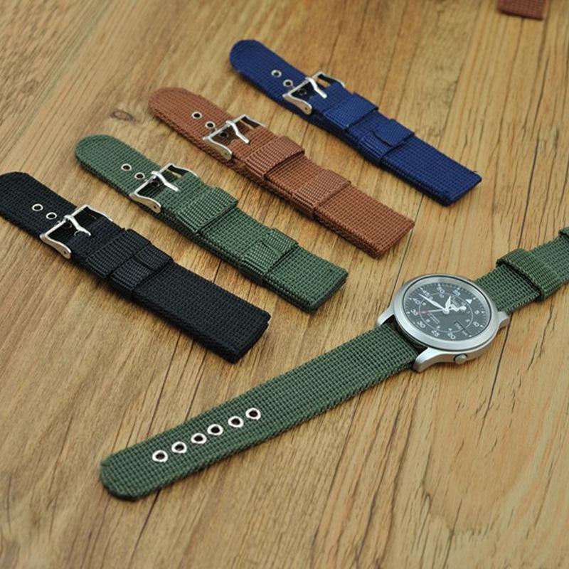 Umisu Men Strong Infantry Military Wrist Army Nylon Canvas Strap Band for Watch