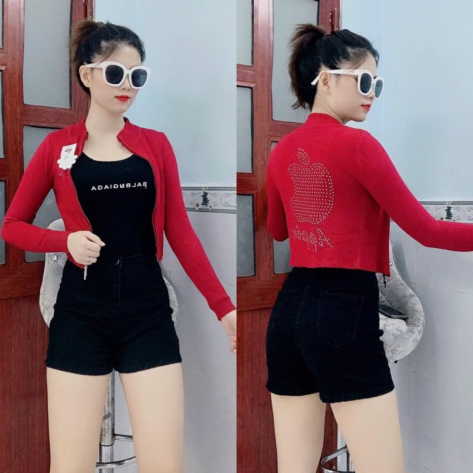 Áo Khoác Len Nữ Dây Kéo Form Lửng Có Nhiều Màu