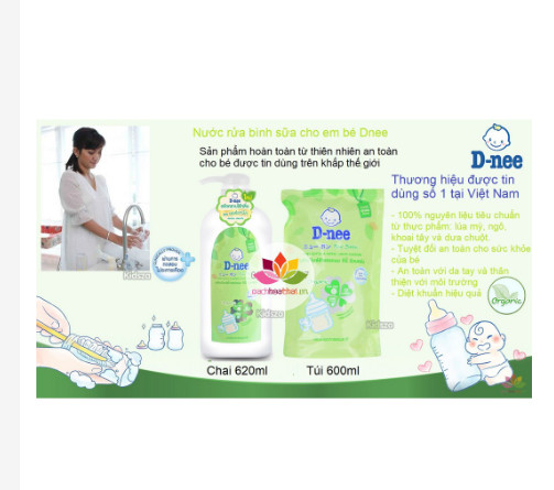 [Nội Địa Thái] Nước rửa bình sữa Dnee Organic 600ml