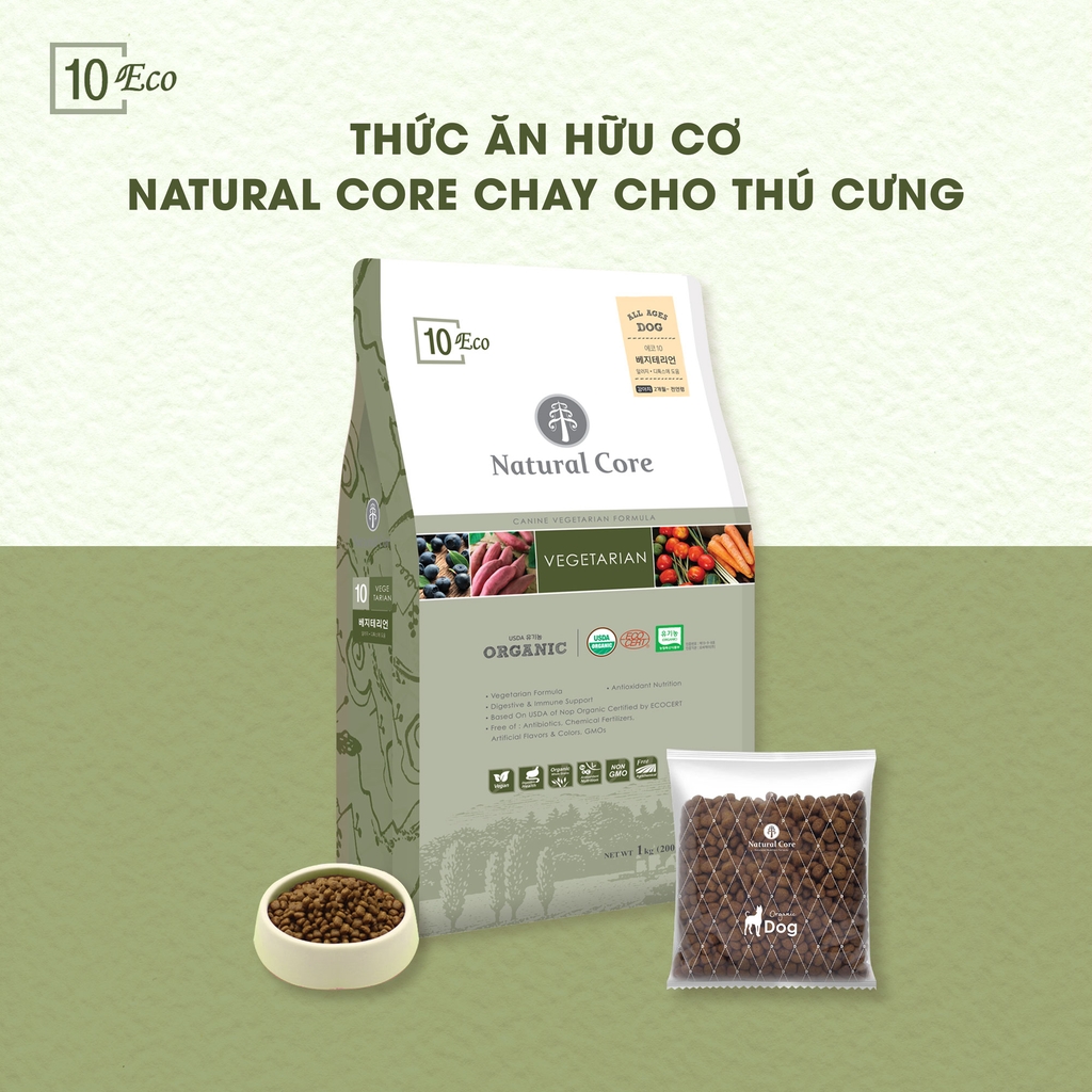 Hạt Natural Core chay cho chó 1kg