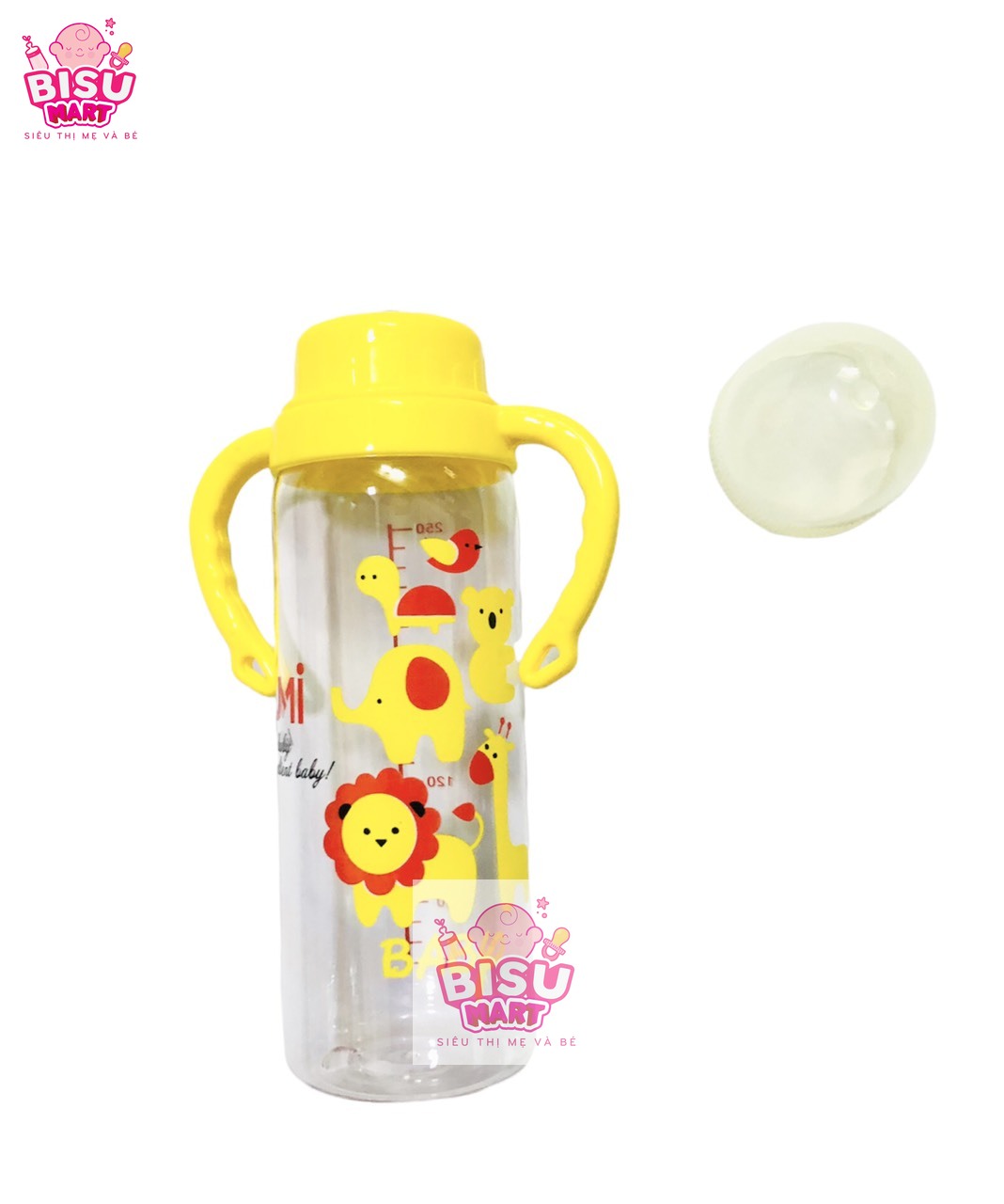 Bình sữa cổ hẹp cho bé JuMi 120ml 240ml có tay cầm